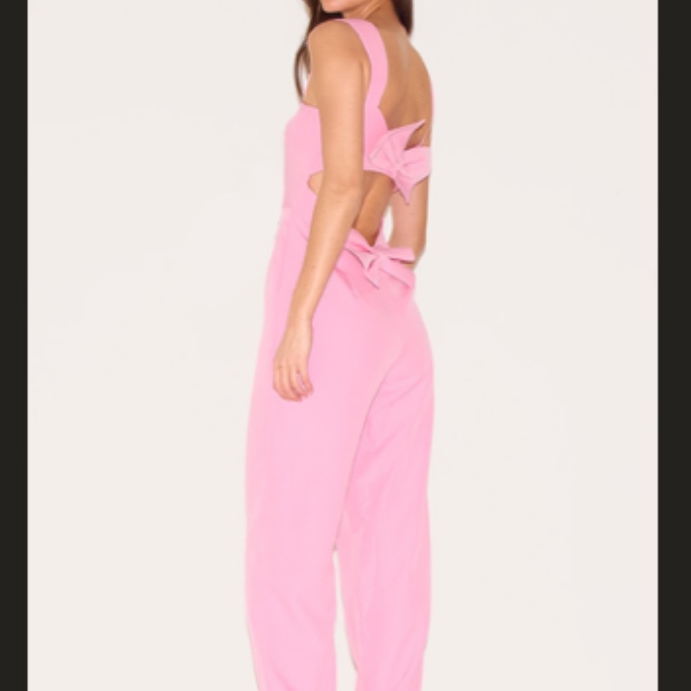 PrettyLittleThing Pink Cut-Out Jumpsuit